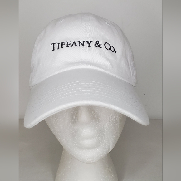 Ethos KB One Size White Cap W/ Tiffany & Co. Embroidered Logo Adjustable Strap - Picture 2 of 9